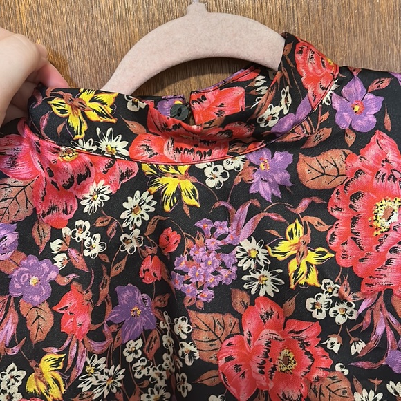 Zara High Neck Printed Blouse - Picture 2 of 8